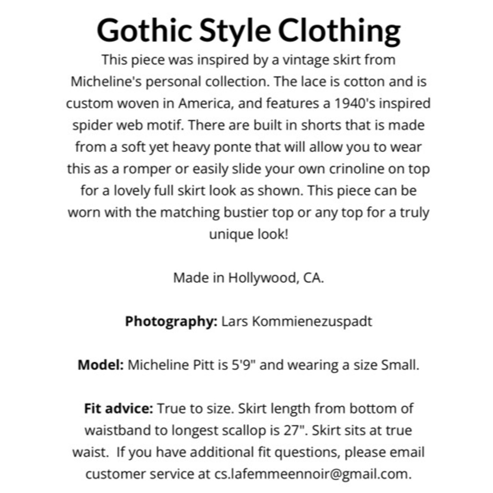 *SOLD* Southern Gothic Skirt in Black - Picture 2 of 12